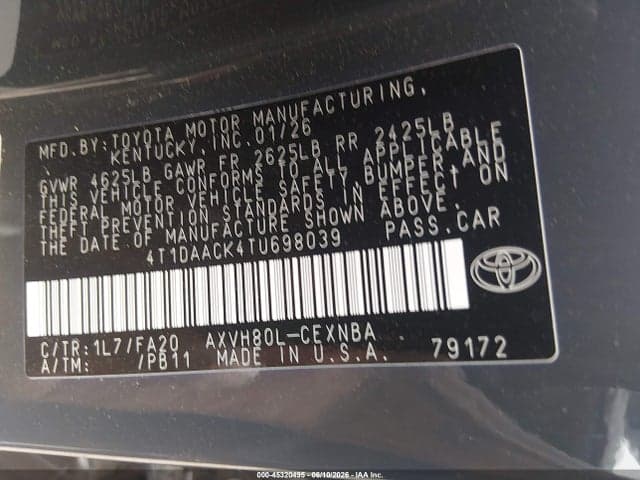 2026 TOYOTA CAMRY LE 9