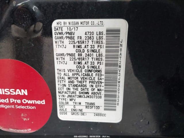 2018 NISSAN ROGUE SV 9