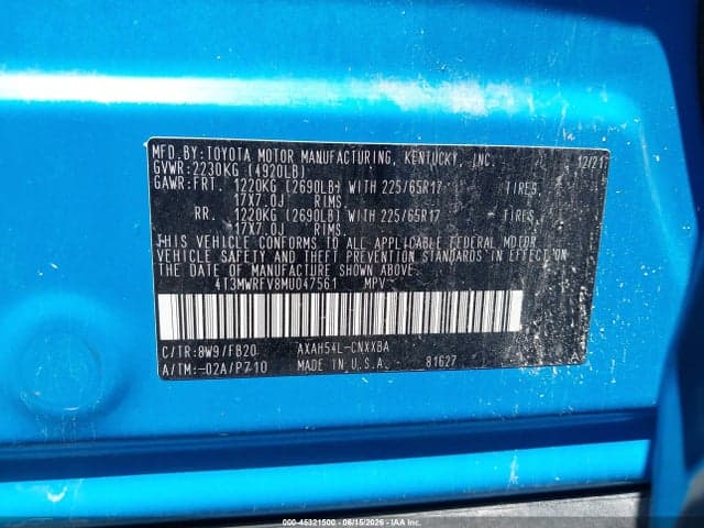 2021 TOYOTA RAV4 HYBRID LE 9