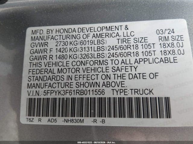 2024 HONDA RIDGELINE TRAILSPORT 9