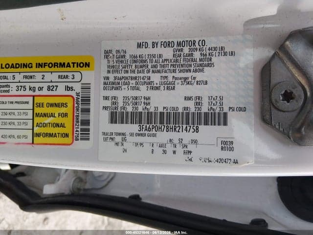 2017 FORD FUSION SE 9