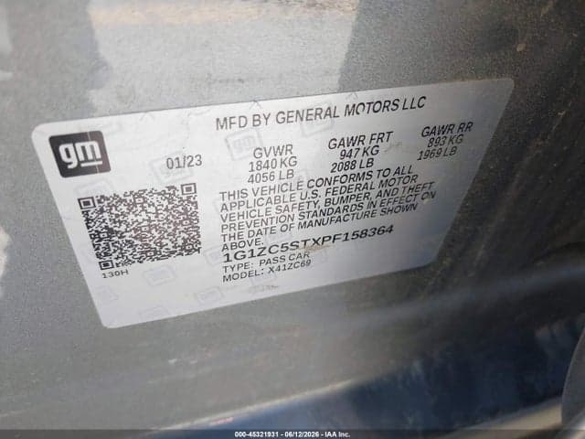 2023 CHEVROLET MALIBU FWD 1FL 9