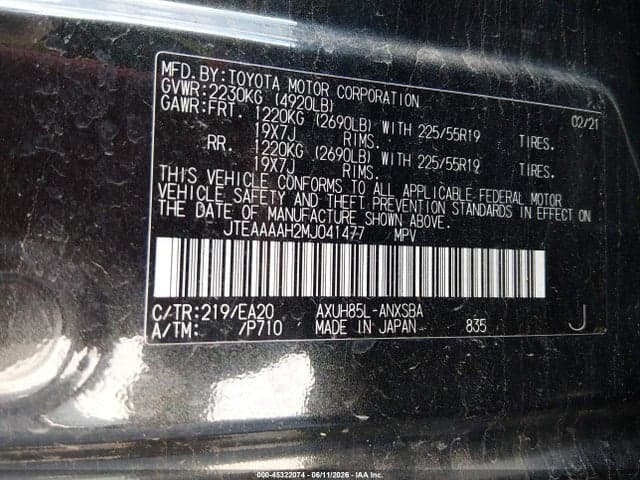 2021 TOYOTA VENZA LIMITED 9