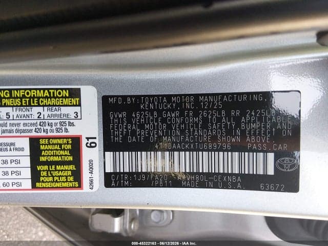 2026 TOYOTA CAMRY LE 9
