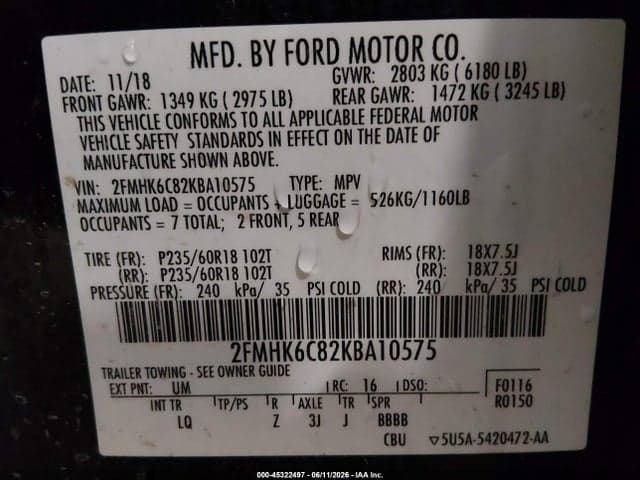 2019 FORD FLEX SEL 9