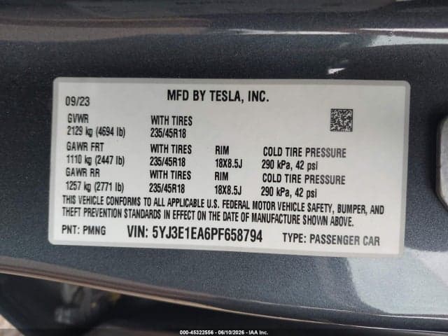 2023 TESLA MODEL 3 REAR-WHEEL DRIVE 9