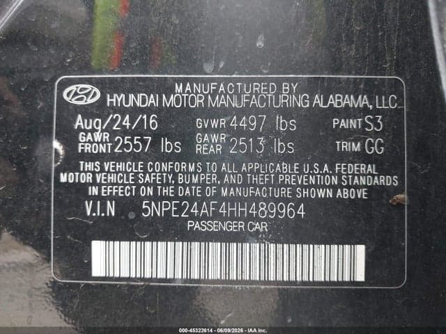 2017 HYUNDAI SONATA 9