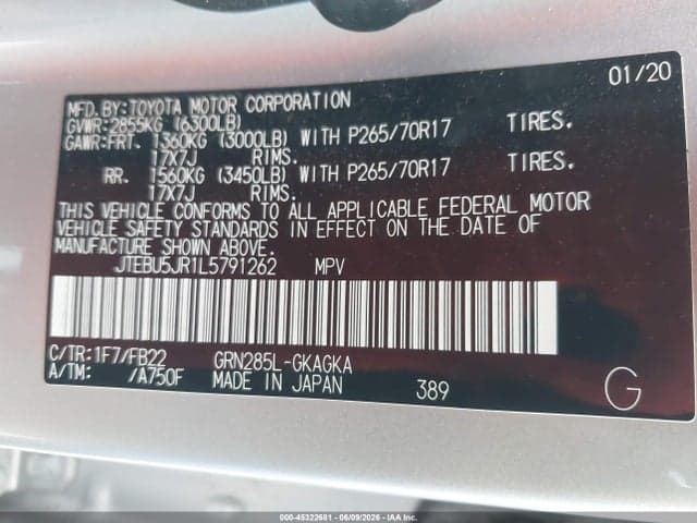 2020 TOYOTA 4RUNNER SR5 9