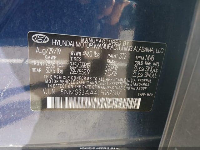 2020 HYUNDAI SANTA FE SEL 2.0T 9