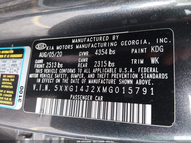 2021 KIA K5 LXS 9