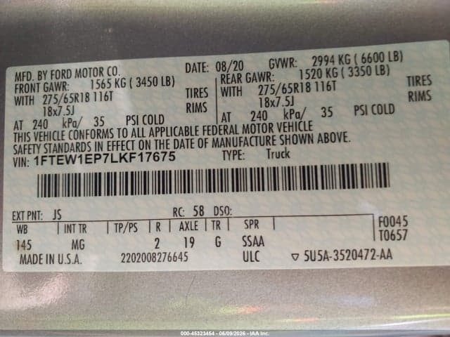 2020 FORD F-150 XLT 9