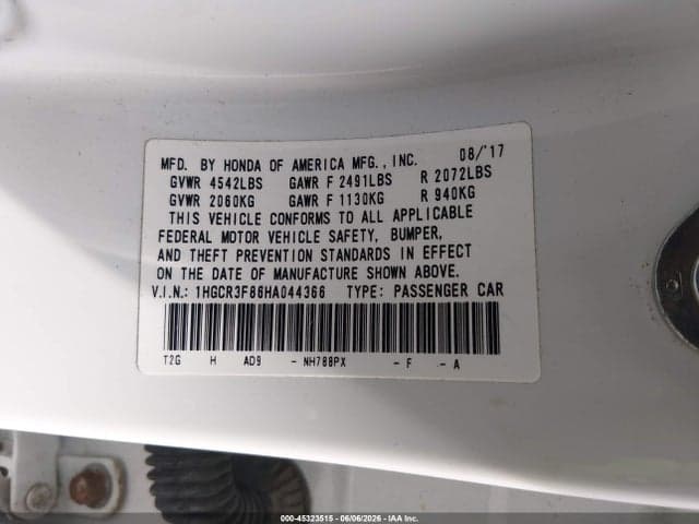 2017 HONDA ACCORD EX-L V6 9