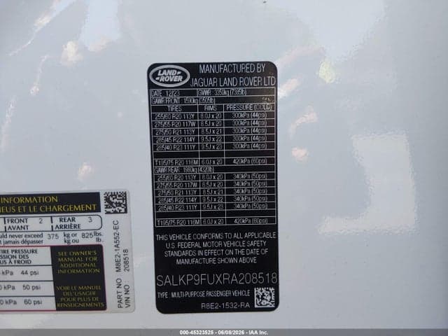 2024 LAND ROVER RANGE ROVER 9
