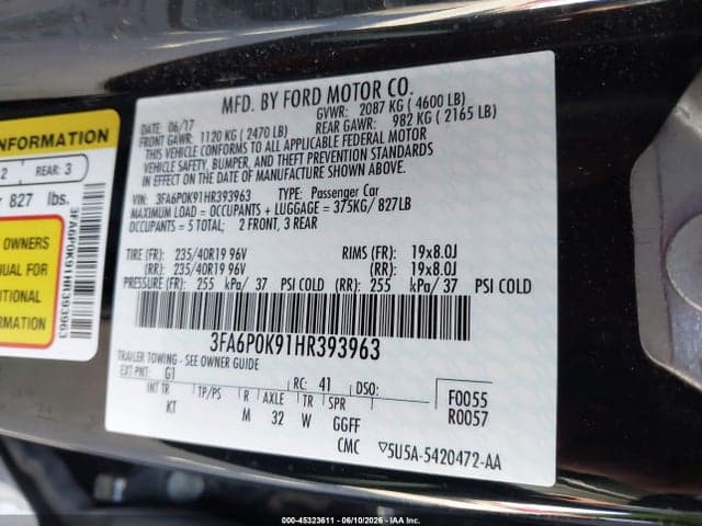 2017 FORD FUSION TITANIUM 9