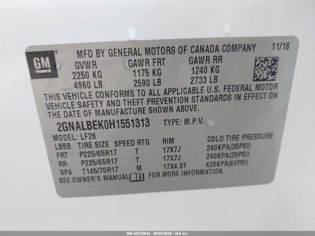 2017 CHEVROLET EQUINOX LS 9
