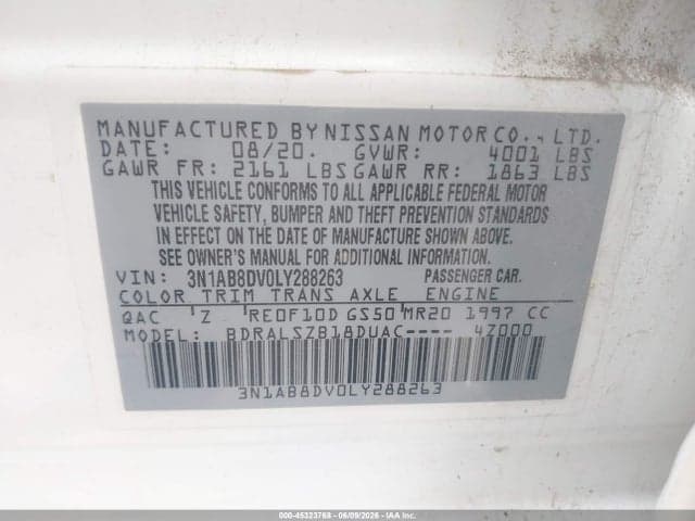 2020 NISSAN SENTRA SR XTRONIC CVT 9