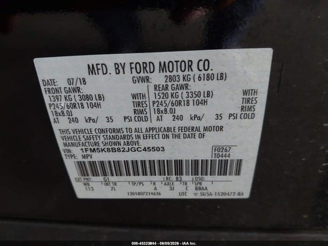 2018 FORD EXPLORER 9
