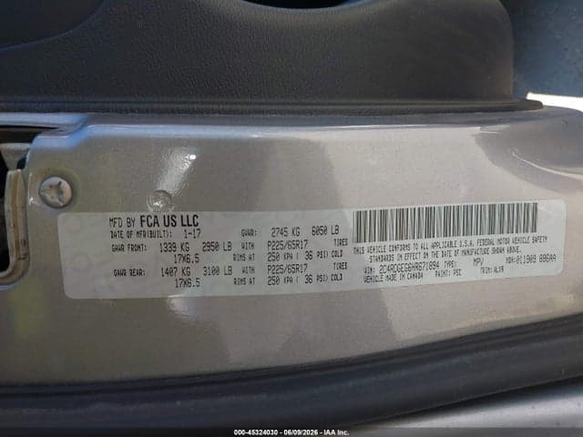 2017 DODGE GRAND CARAVAN GT 9