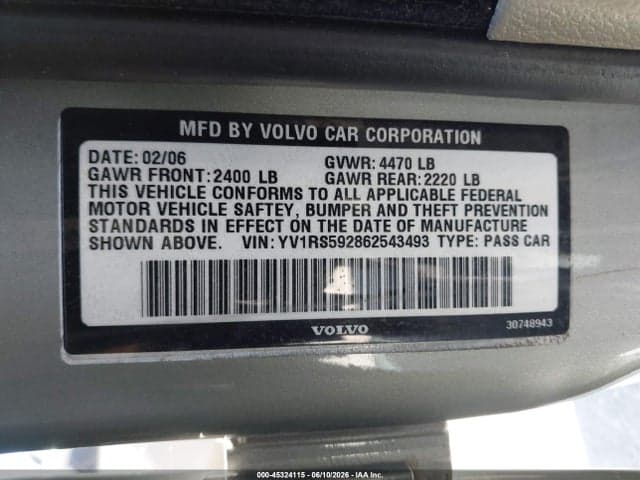 2006 VOLVO S60 2.5T 9