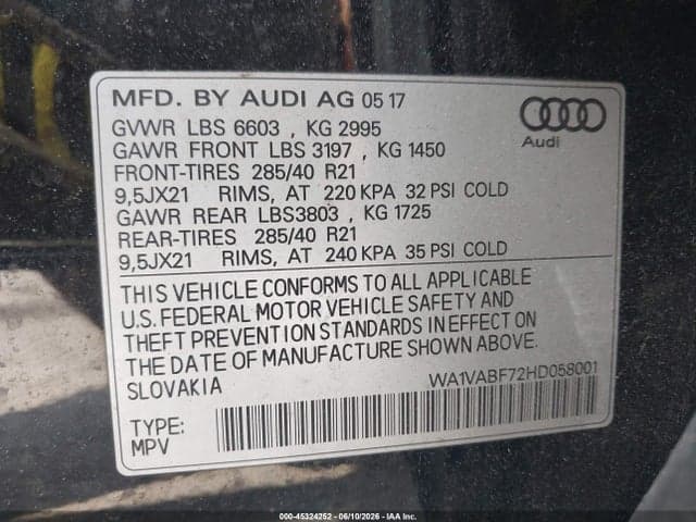 2017 AUDI Q7 3.0T PREMIUM 9