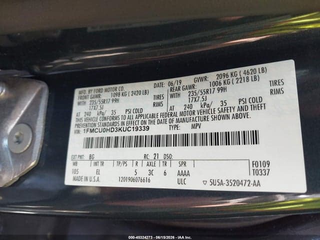 2019 FORD ESCAPE SEL 9
