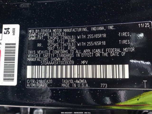 2026 TOYOTA GRAND HIGHLANDER XLE 9