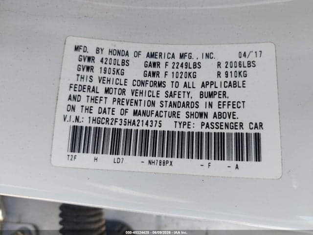 2017 HONDA ACCORD LX 9
