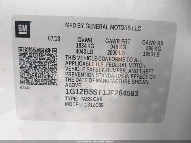 2018 CHEVROLET MALIBU 1LS 9