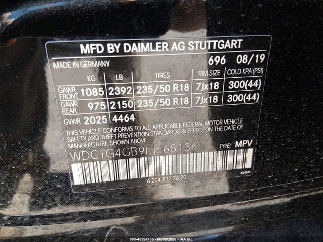 2020 MERCEDES-BENZ GLA 250 4MATIC 9