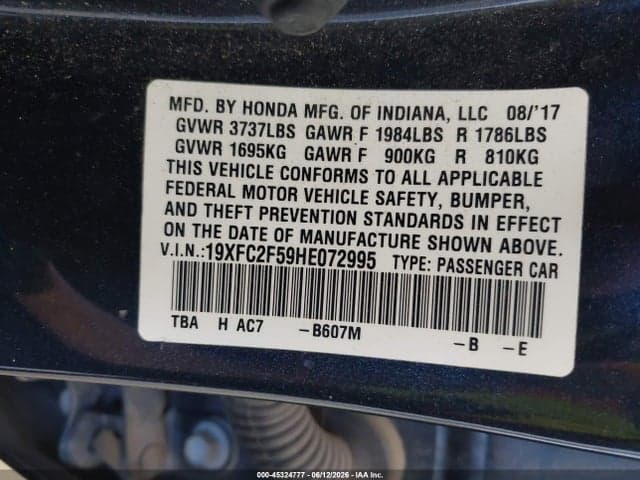 2017 HONDA CIVIC LX 9