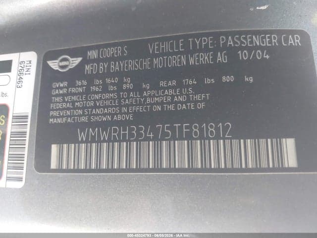 2005 MINI COOPER S 9