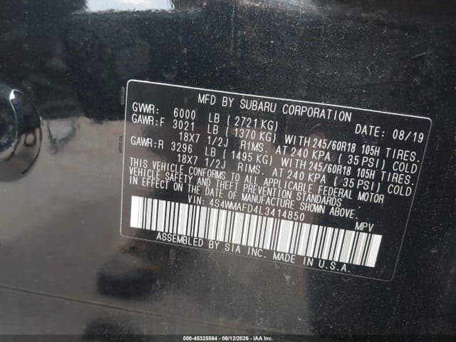 2020 SUBARU ASCENT PREMIUM 9