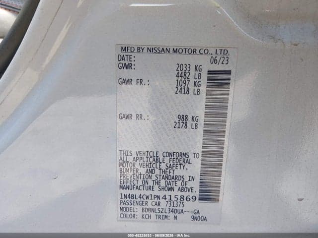 2023 NISSAN ALTIMA SR INTELLIGENT AWD 9