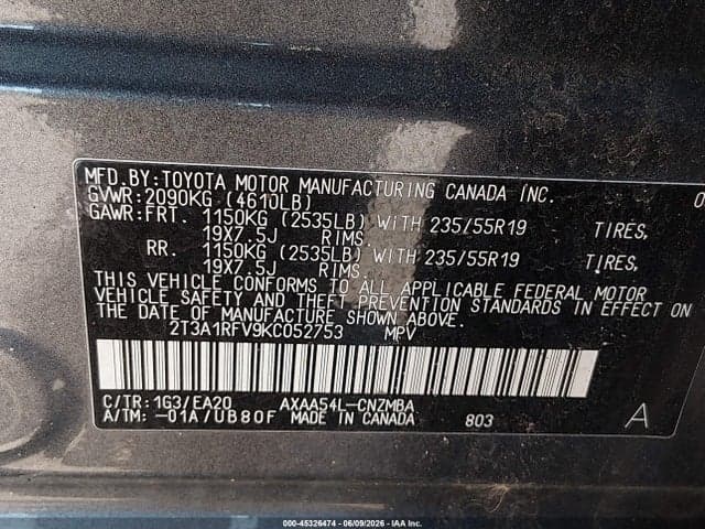 2019 TOYOTA RAV4 XLE PREMIUM 9