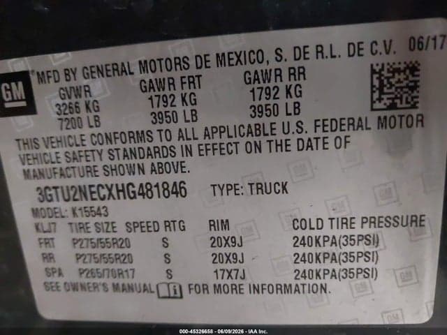 2017 GMC SIERRA 1500 SLT 9
