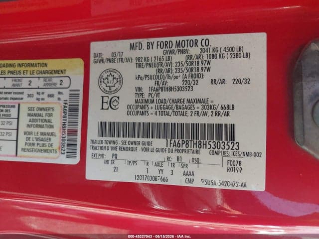 2017 FORD MUSTANG ECOBOOST 9