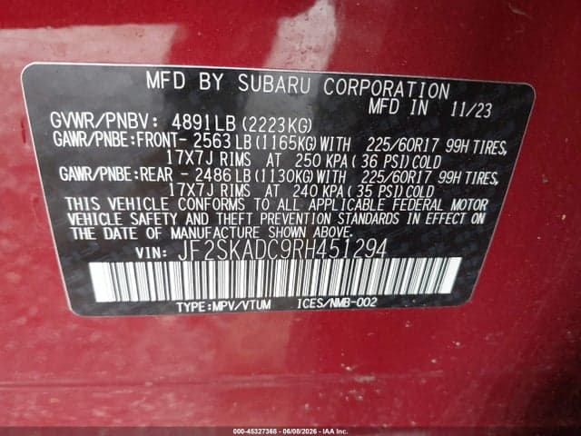2024 SUBARU FORESTER PREMIUM 9