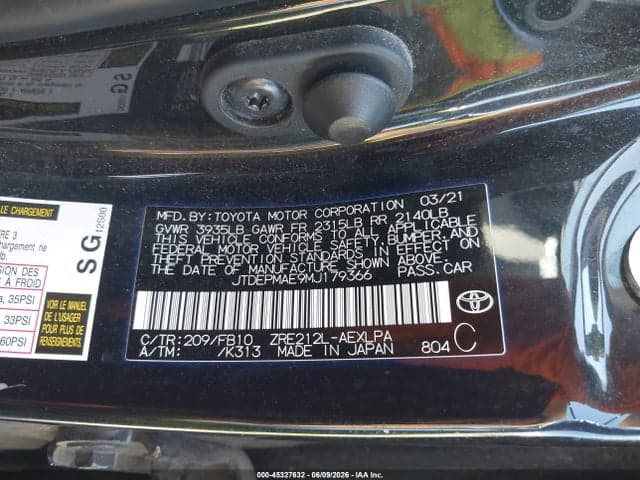 2021 TOYOTA COROLLA LE 9