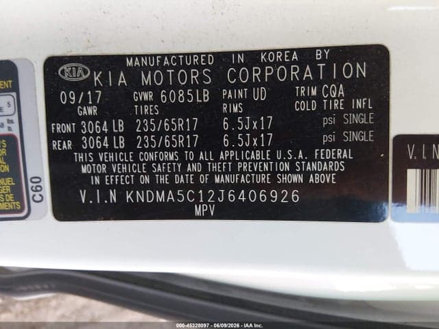 2018 KIA SEDONA L 9