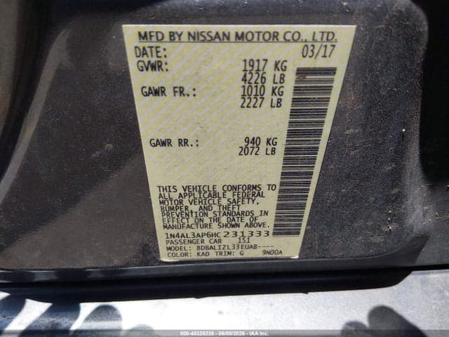 2017 NISSAN ALTIMA 2.5 SV 9