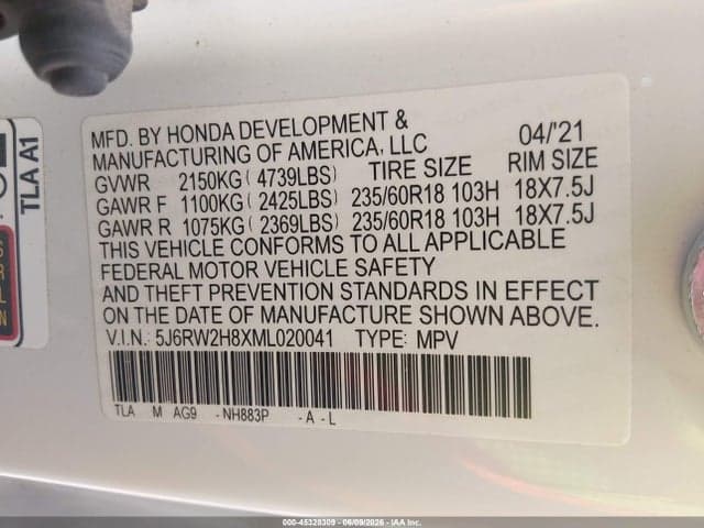 2021 HONDA CR-V AWD EX-L 9