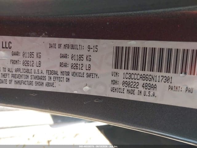 2016 CHRYSLER 200 LIMITED 9