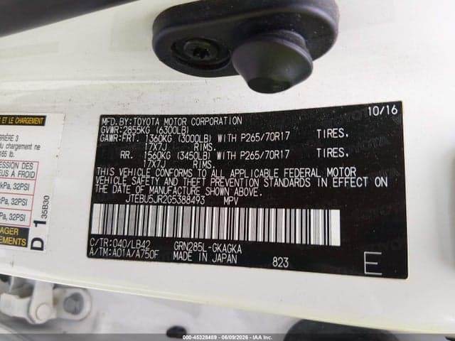 2016 TOYOTA 4RUNNER SR5 PREMIUM 9