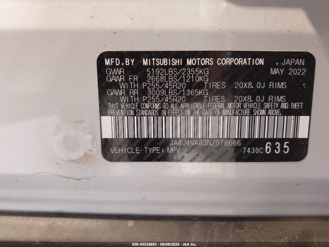 2022 MITSUBISHI OUTLANDER SEL 2.5 /SEL LAUNCH EDITION /SEL SPECIAL EDITION 9