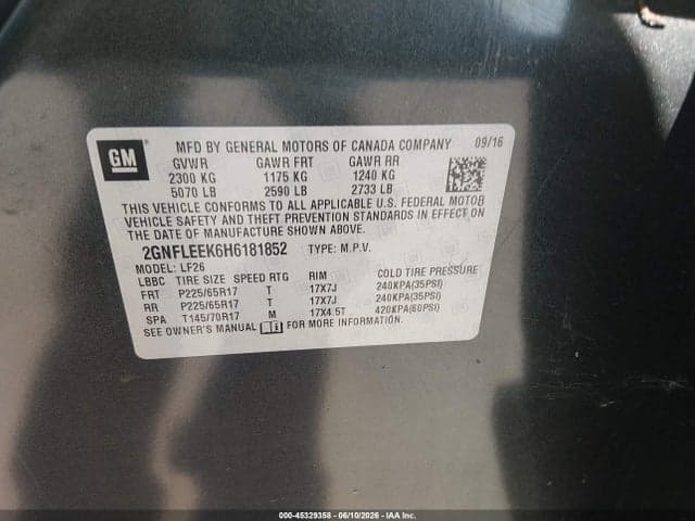 2017 CHEVROLET EQUINOX LS 9