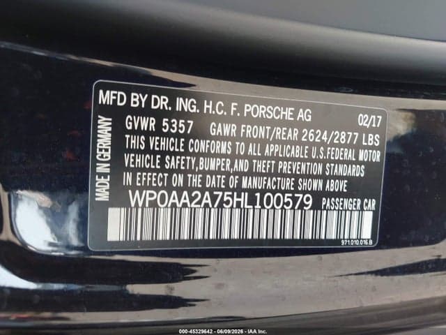 2017 PORSCHE PANAMERA 4 9