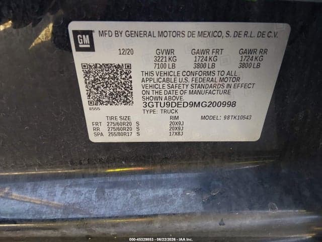 2021 GMC SIERRA 1500 4WD SHORT BOX SLT 9