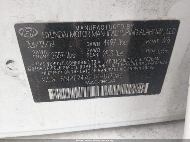 2019 HYUNDAI SONATA SE 9