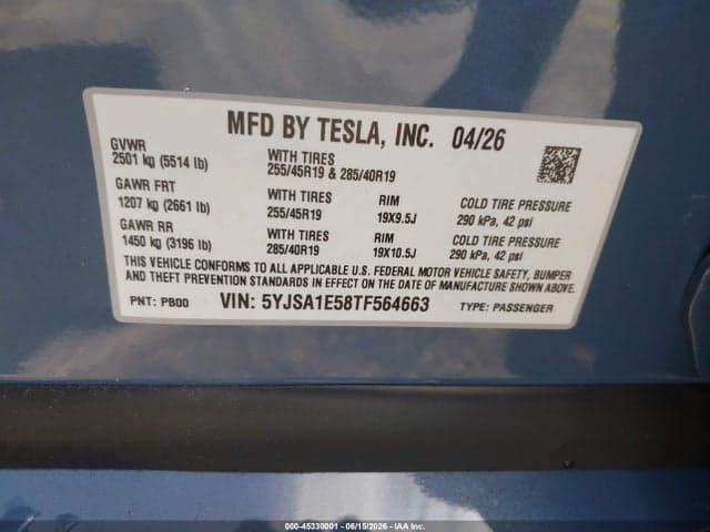 2026 TESLA MODEL S ALL-WHEEL DRIVE 9