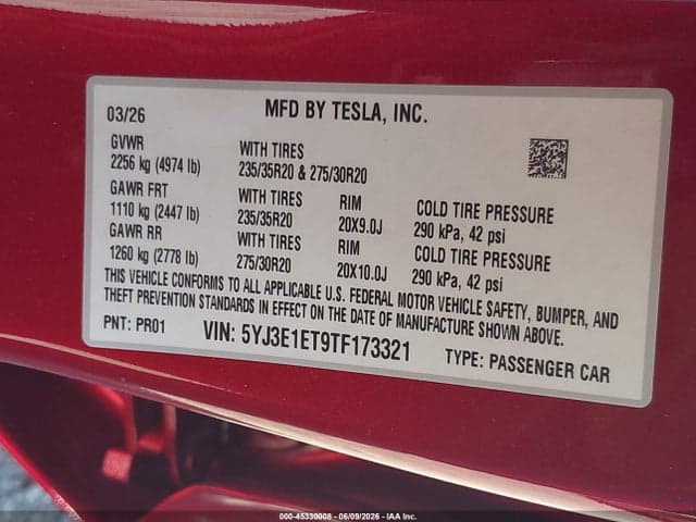 2026 TESLA MODEL 3 PERFORMANCE ALL-WHEEL DRIVE 9